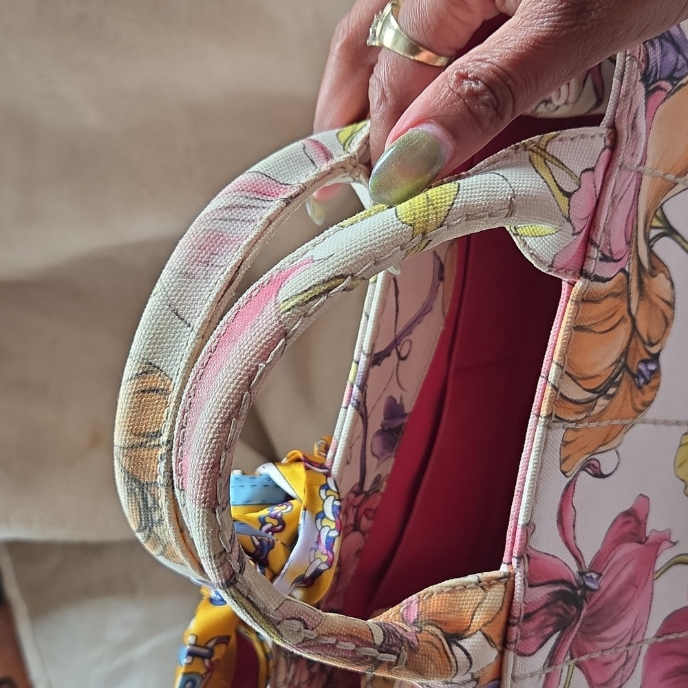 Prada Canapa Women's Tote Bag -‎ Floral Multicolor (Limited Edition) - Picture 7 of 12